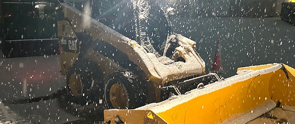 Machinery for snow removal service parked in Urbandale, IA.