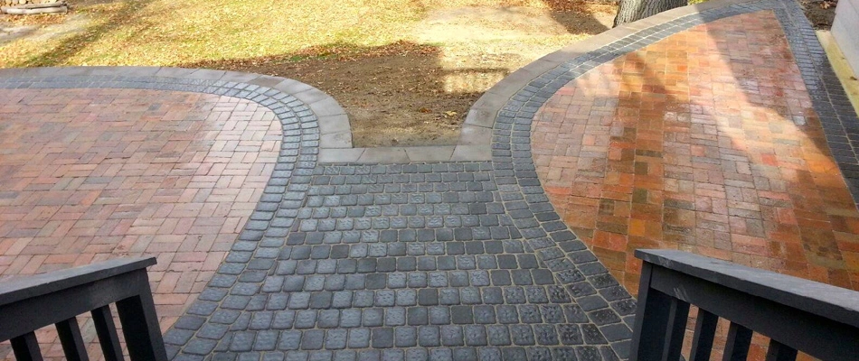 Hardscape patio installed for a backyard in Crocker, IA.