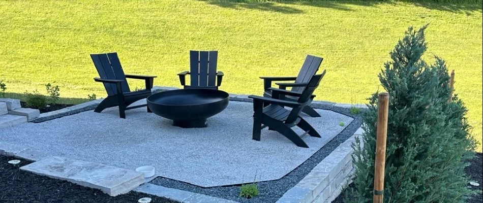 Patio in Lakewood, IA, with outdoor furniture.