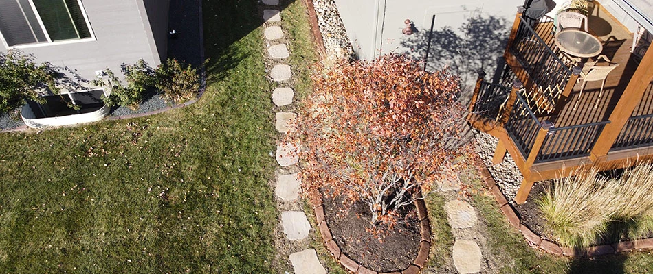 Walkway path installed for a lawn in Urbandale, IA.